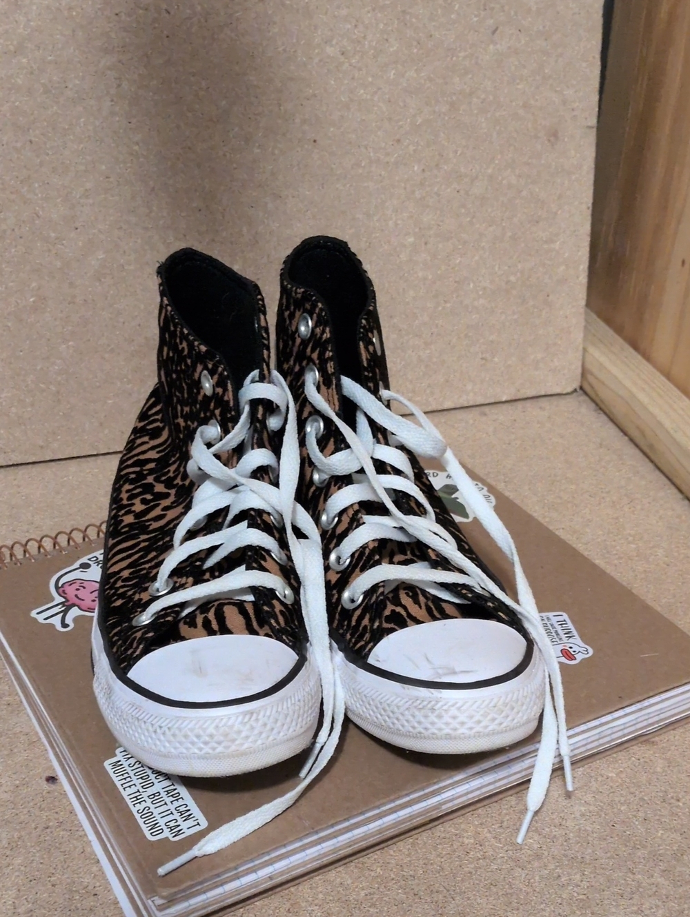 Converse High Top Sneakers in Leopard - Picture 2 of 4